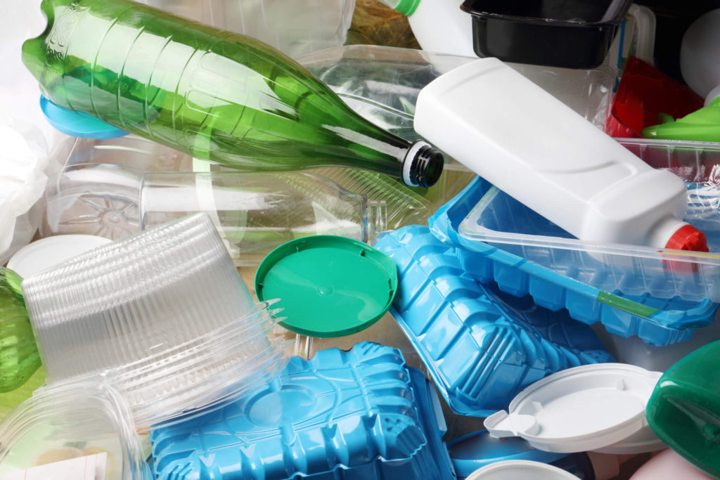 assorted-plastic items to be recycled